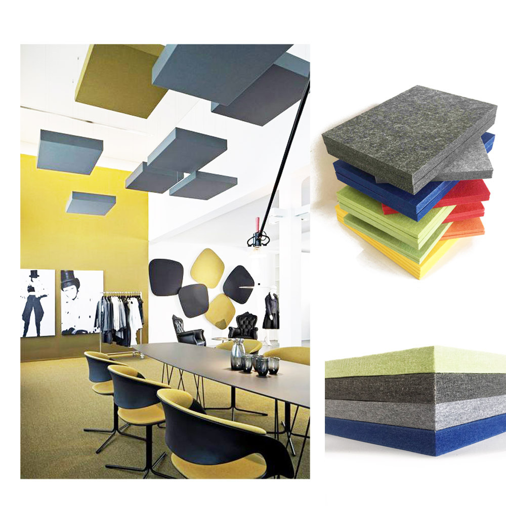 Recycled PET Sound Absorbing Board Panels Sound Proof Acoustic Wall panels Office Partition paneles acusticos