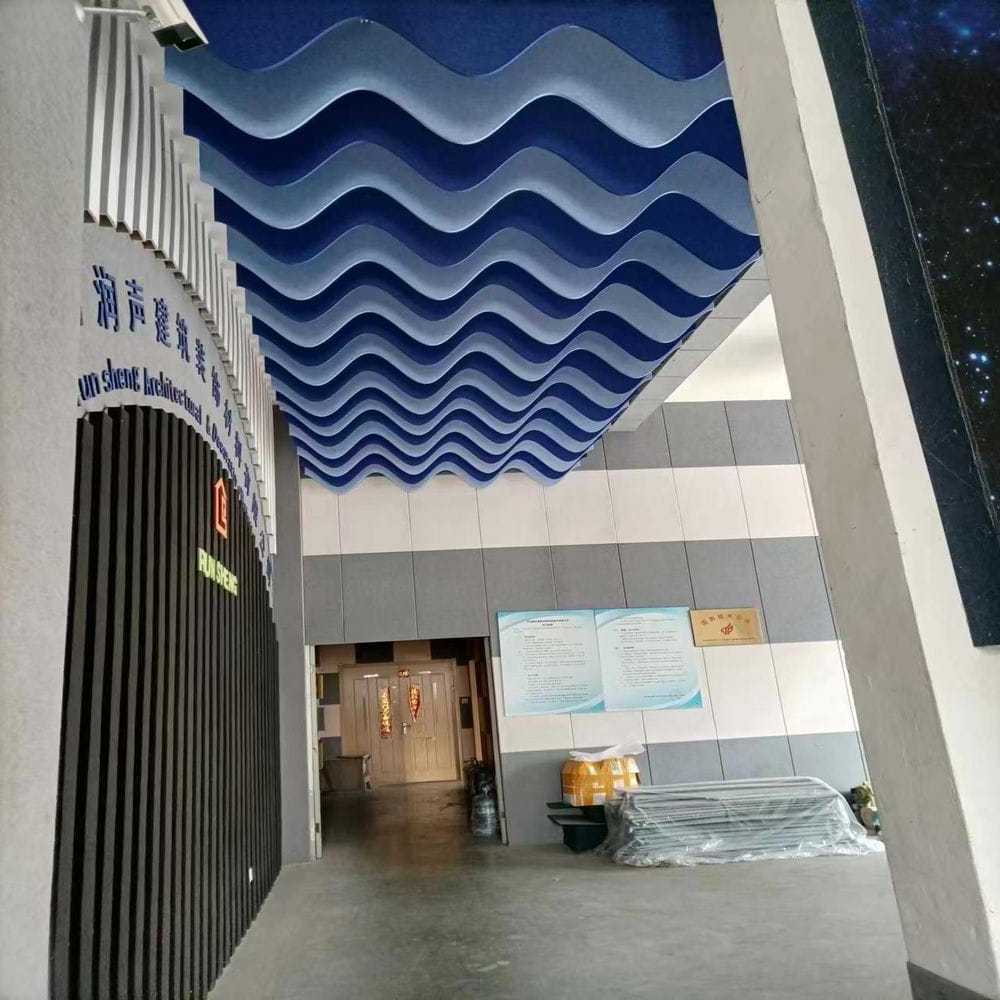 Sound absorbing ceiling tiles suspended sound false ceilings glue up PET ceiling tiles