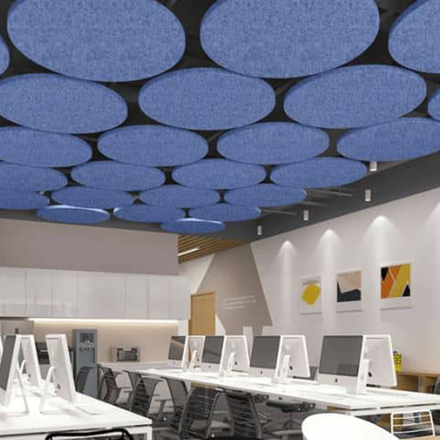 Multiple sizes eco sound absorption horizon 100% PET felt hanging acoustic suspended ceiling panels for auditorium hall office