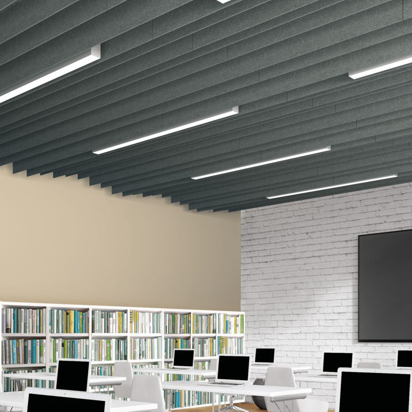 Multiple sizes eco sound absorption horizon 100% PET felt hanging acoustic suspended ceiling panels for auditorium hall office