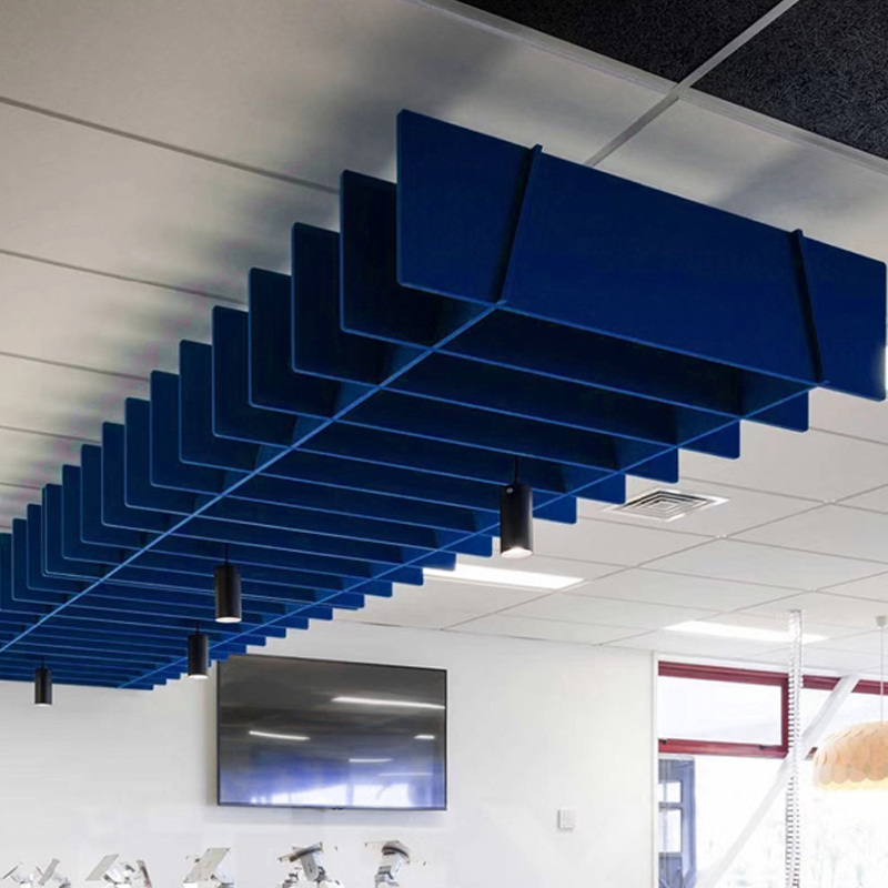 Ceiling design for house decor suspended baffle ceiling hexagon shape acoustic panel sound proof acoustic wall panels