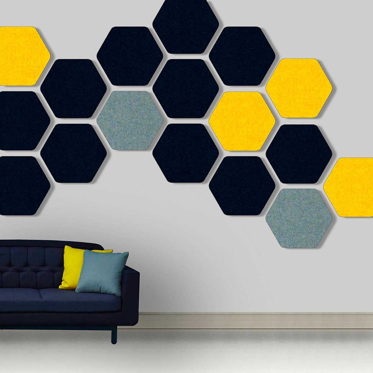 300*300MM hexagon wall panel Soundproof Polyester Fiber Acoustic Panel Easy to Install sound absorber for wall material