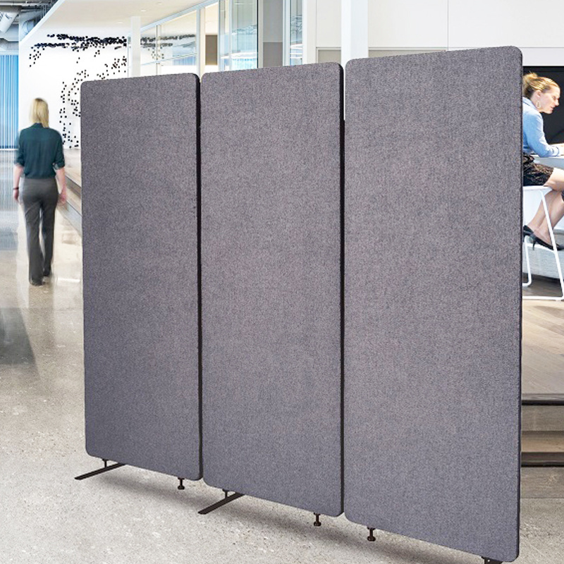 Customized 100% PET Polyester Fiber Acoustic Folding Screen Divider Sound Absorb Movable Office Partition