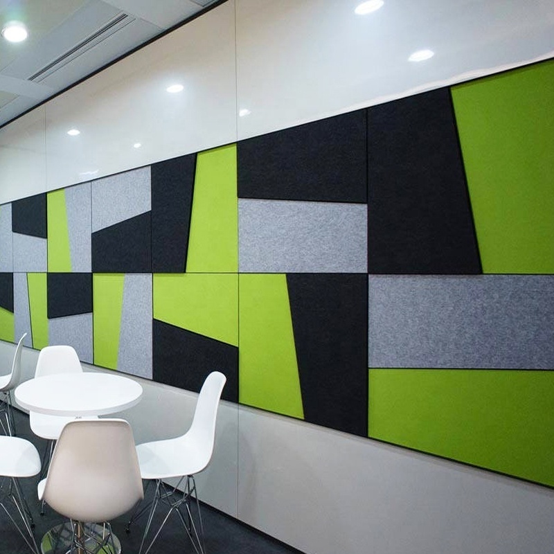 Acousound custom geometric sound absorbing solution wall ceiling 100% polyester fiber ceiling acoustic panel soundproof white