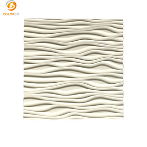 3D Sticker Wall Paper MDF Wave Pattern Wall Panels