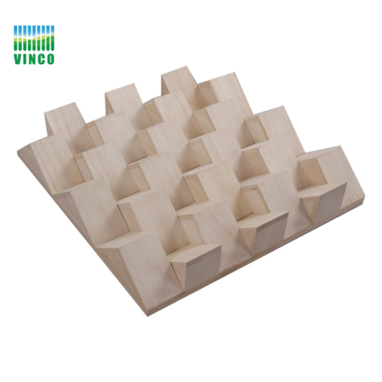 Sound diffuser - 24 X 24 X 2.8 Inches Wood Acoustic Diffuser Panels Reduce Distinct Echo Preserve Room Liveliness - Quadratic Re