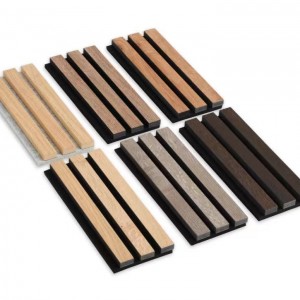 21mm  Eco-friendly  Wood Slat Acoustic Panels Akupanel panels Sound absorbing  Slatted mdf wall panel