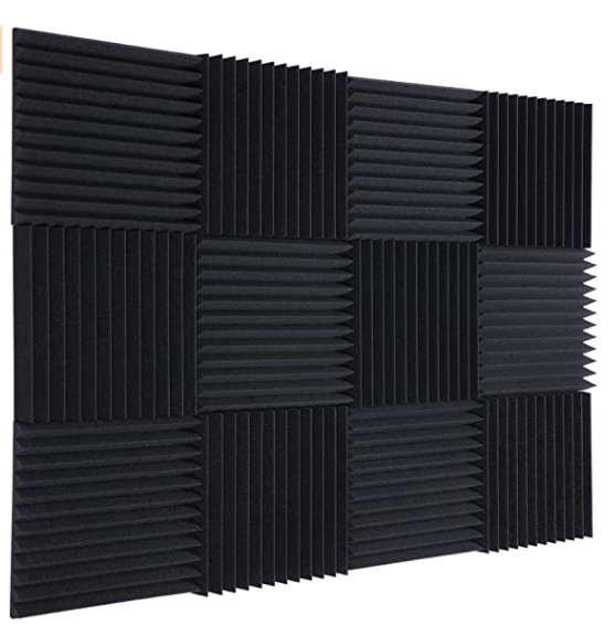 Acoustic Foam Panels 12 Pack (1 or 2 Inch Thick) Acoustic Panels Sound Absorbing, Sound Foam Panels, Sound Deadening Foam,