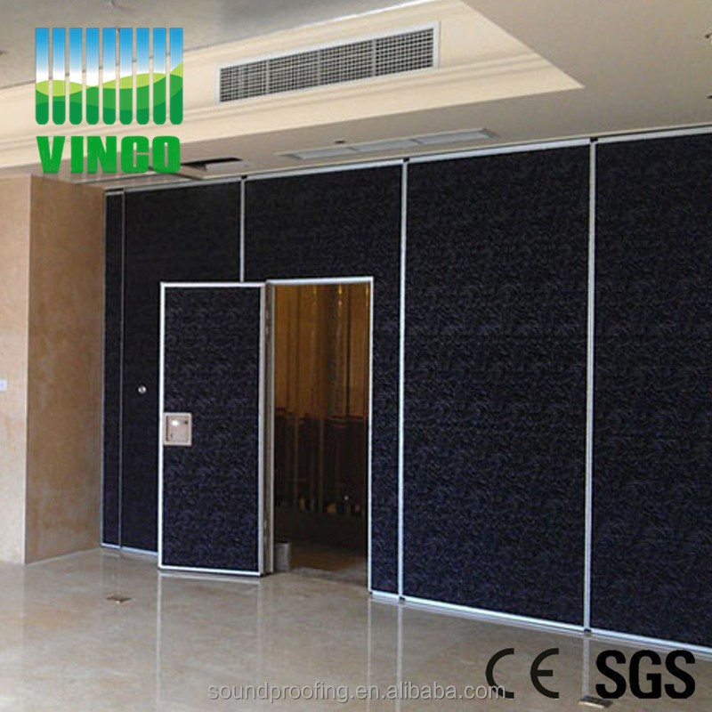 Hotel customizable temporary mobile divider sliding folding wooden acoustic movable wall partitioning