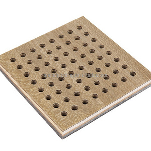 Perforated Wooden Acoustic Panel  Interior Wood Panel 4X8 Decorative Sound Absorbing Panels For Conference Hall