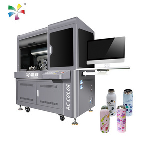 High Speed 2 Stations Bottle Mug Cup 360 Degree Round Digital Inkjet Printing UV Cylinder Printer Machine