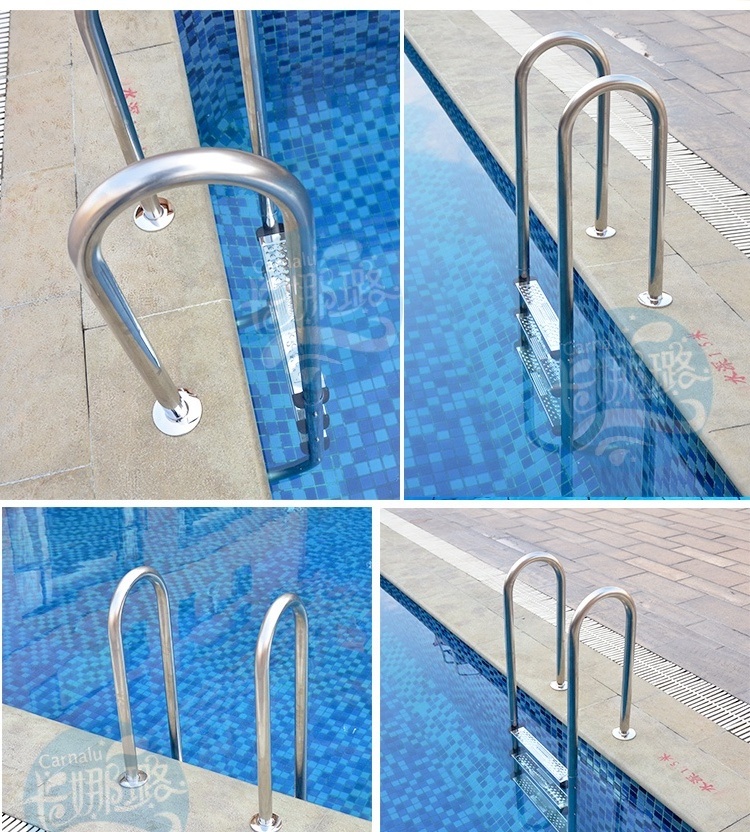 Manufacturer Supply good price 304 316 Stainless Steel 2 3 4 5 Steps Anti-slip Pool Ladder With Handrail Anchor Type