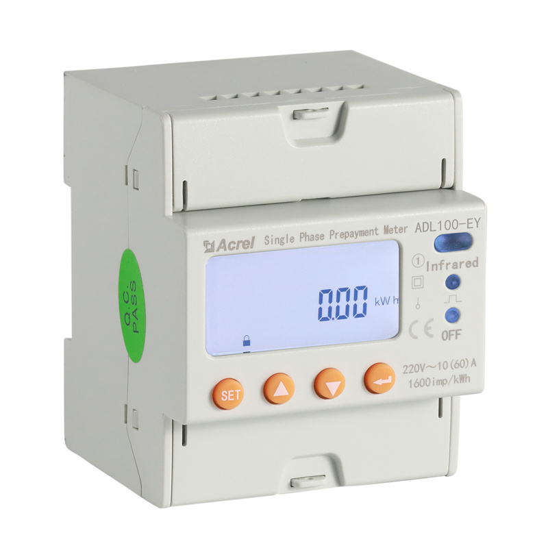 Acrel Single Phase Prepayment Power Meter 60A Input IC Card Charge & Remotely Control & Warning Function Prepaid Energy Meter