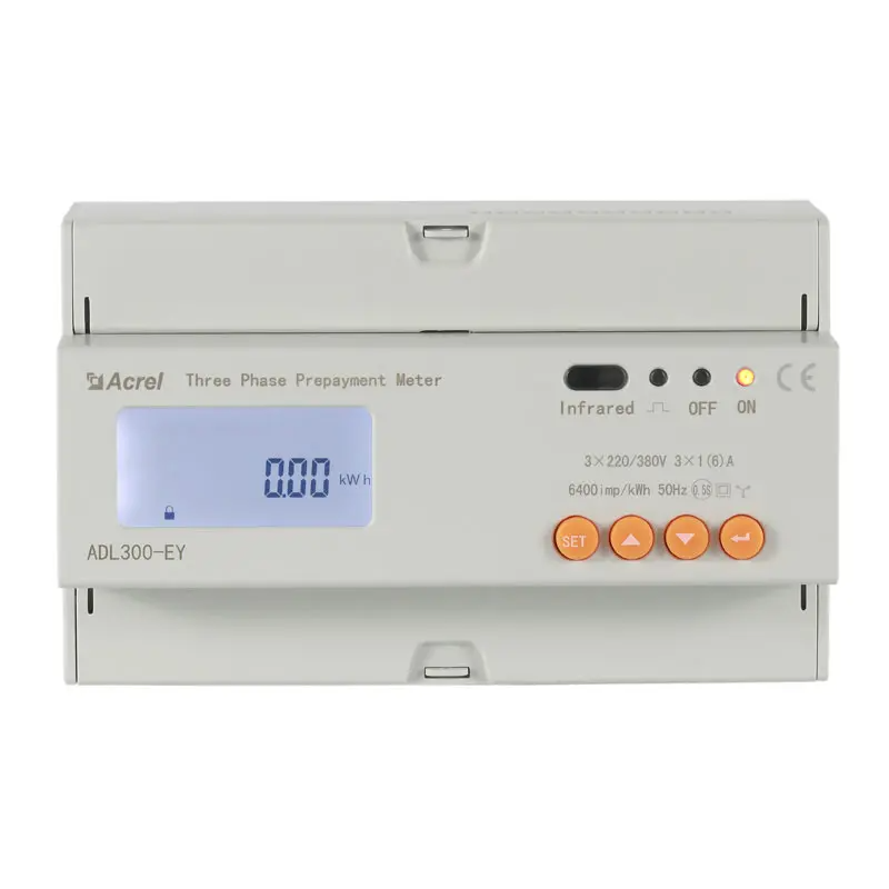 ADL300-EY smart prepaid power meter 3 phase 80A Remote Control with RS485 Modbus-RTU