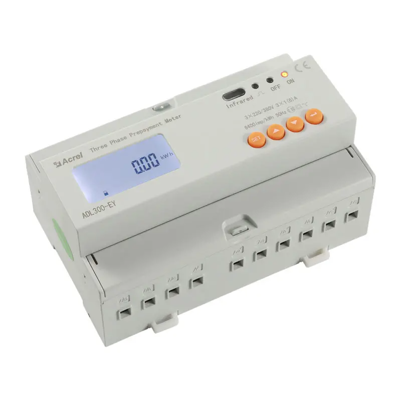 ADL300-EY smart prepaid power meter 3 phase 80A Remote Control with RS485 Modbus-RTU