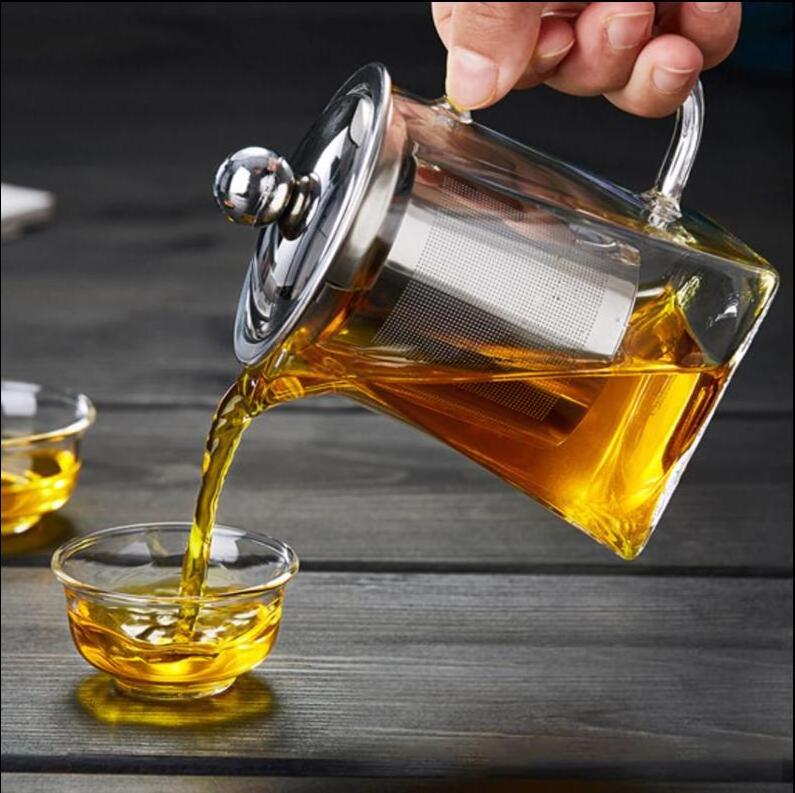 Hot 33 oz Borosilicate Glass Tea Pot with Infuser Microwave Safe Stove Top Scratch Resistant for Loose Tea Maker Tea Steeper