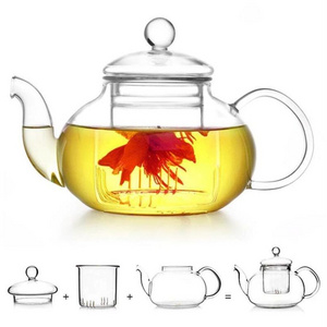 Stovetop & Microwave Safe Glass Teapot (40 OZ / 1.2 L) with Removable Loose Tea Glass Infuser