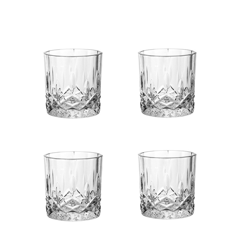 Reihey Customized Glass Engraved Gorgeous Lead-free Crystal Glassware Whiskey Glass Set With Decor Box