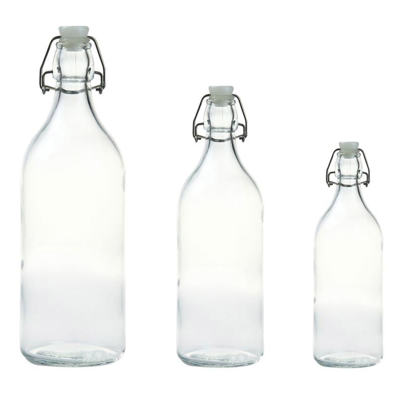 Glass Swing Top Beer Bottles 16 Ounce  Bottles with Flip-top Airtight Lid for Carbonated Drinks