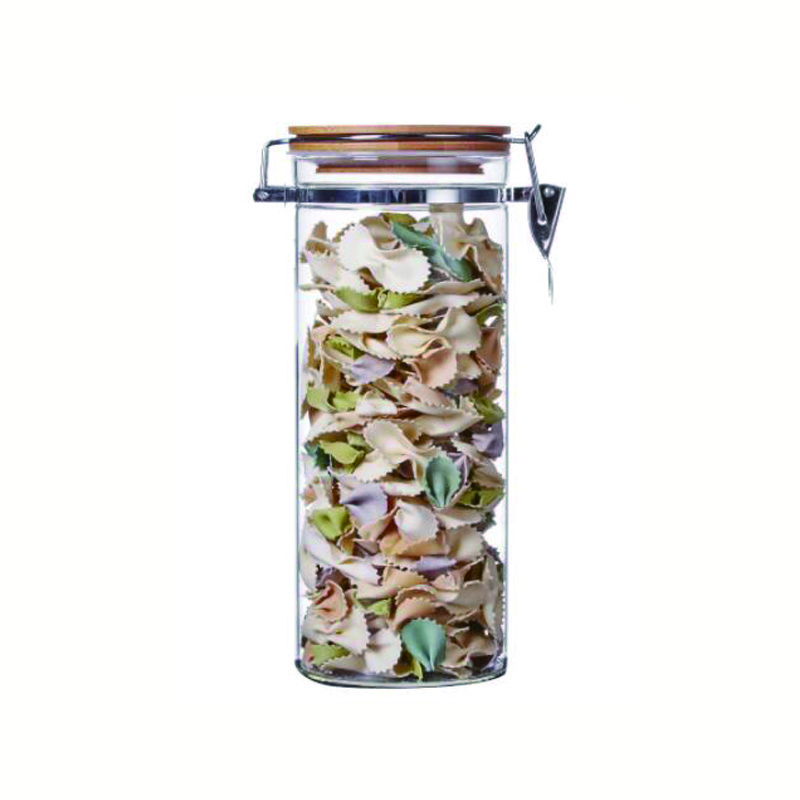 Reihey Airtight Glass Preserving Jars with Clip Top Lids and Glass Canisters Sets for The Kitchen