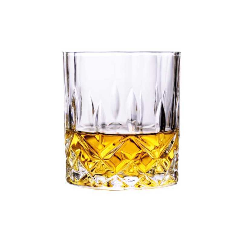 Reihey Customized Glass Engraved Gorgeous Lead-free Crystal Glassware Whiskey Glass Set With Decor Box