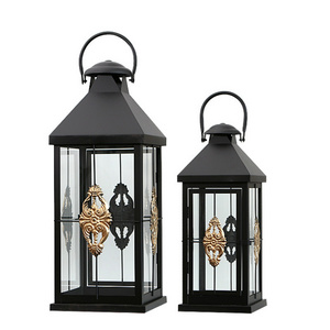 Reihey Vintage Decorative Lantern with Candle Outdoor Lantern Waterproof Battery Powered Lanterns