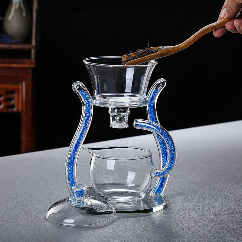 Creative Automatic Heat-Resistant Glass Teapot with Infuser Coffee and Tea Water Heater Pot for Home Office or Drinkware Use