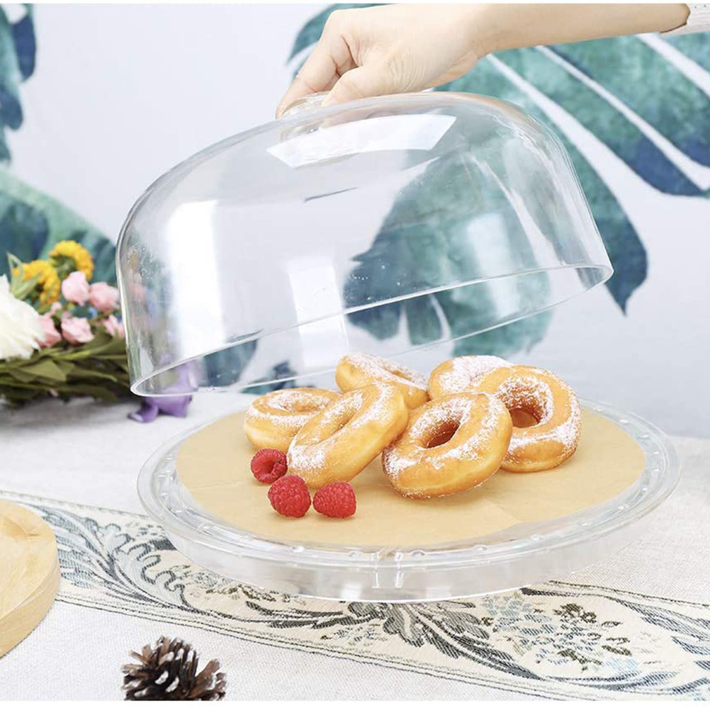 Handmade Glass Dome Multifunctional Serving Platter  Display for Cake Glass High Temperature Resistance Dust-proof Meal Cover