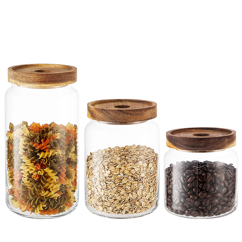 Reihey Food Container Coffee Beans Grains Candy Jars and Food Box Eco Friendly Cans With Lid and Glass Bottle jar Container