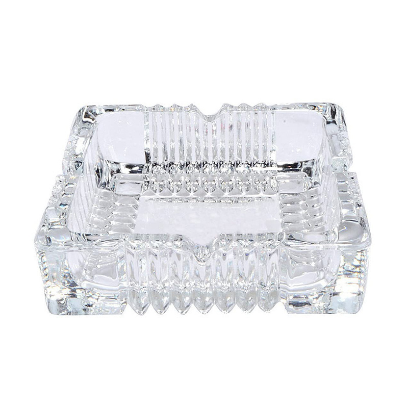 Large Indoor/Outdoor Glass Ashtray Crystal round Tabletop for Home Patio Office-for Smoking Cigars Accessories