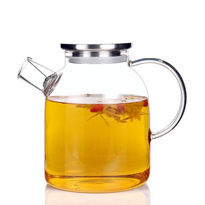 Reihey Glass Teapot with Removable Stainless Steel Lid & Infuser 33 Ounce Teapot Stove Top Safe for Blooming & Loose Leaf