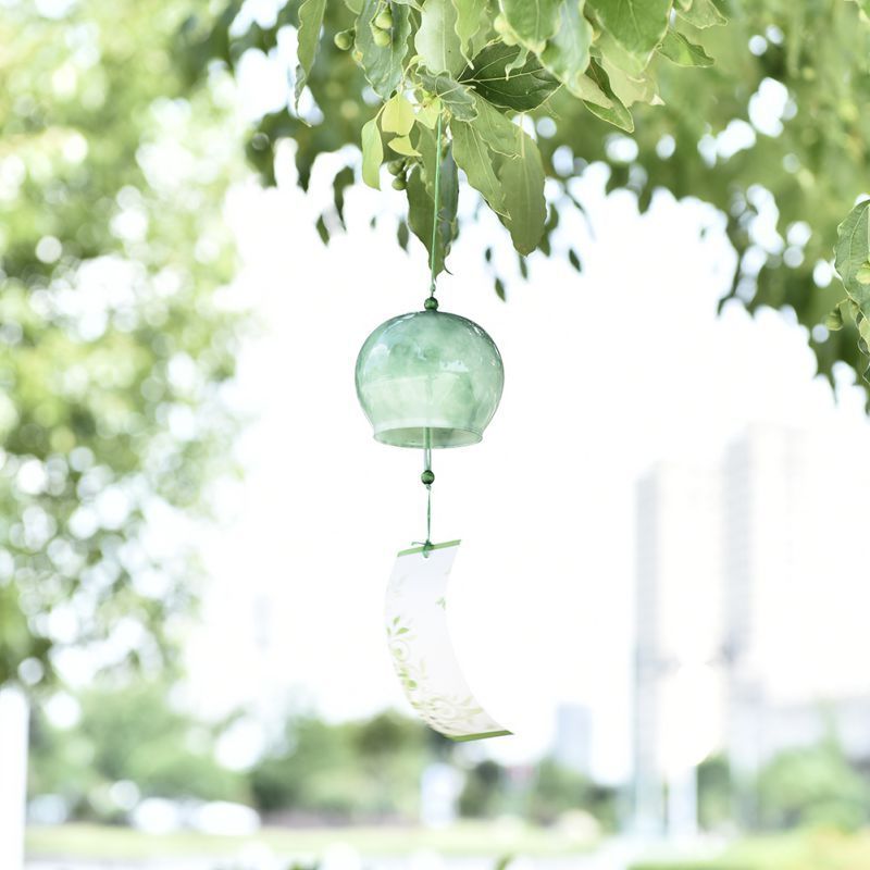 Japanese Feather Glass Wind Chimes Wind Bell Cute Handmade Romantic Valentines Day Gift Small Wind Chimes