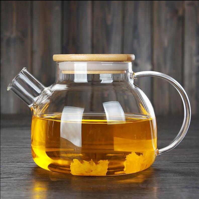 Reihey Glass Teapot with Removable Stainless Steel Lid & Infuser 33 Ounce Teapot Stove Top Safe for Blooming & Loose Leaf