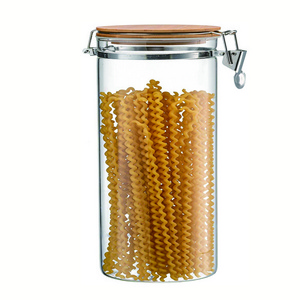 Reihey Airtight Glass Preserving Jars with Clip Top Lids and Glass Canisters Sets for The Kitchen