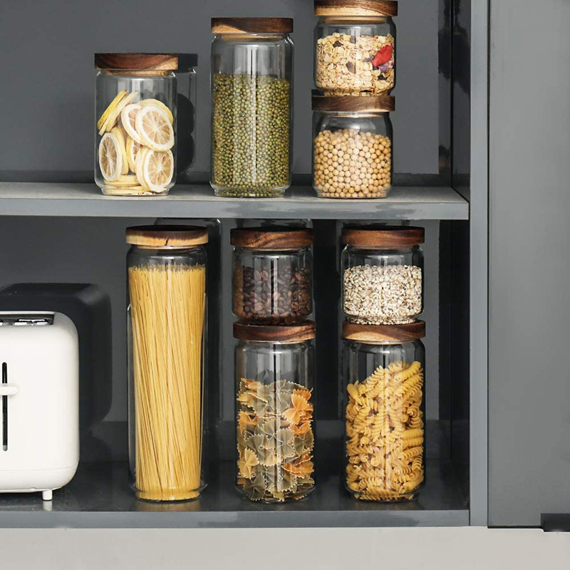 Reihey Food Container Coffee Beans Grains Candy Jars and Food Box Eco Friendly Cans With Lid and Glass Bottle jar Container