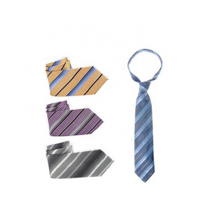 Wholesale Promotional Business Striped Polyester Ties Mens Uniform Silk Ties