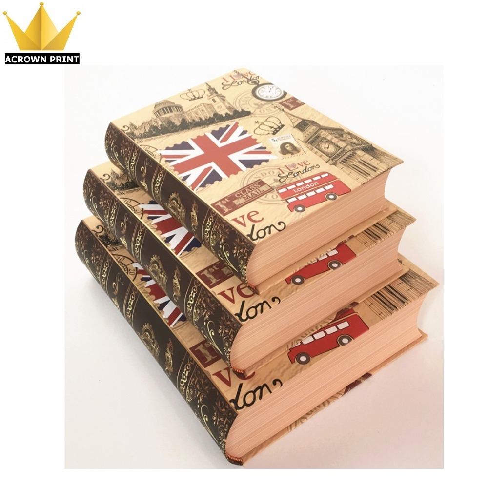 2018 latest wholesale unique fake book style decorative book boxes