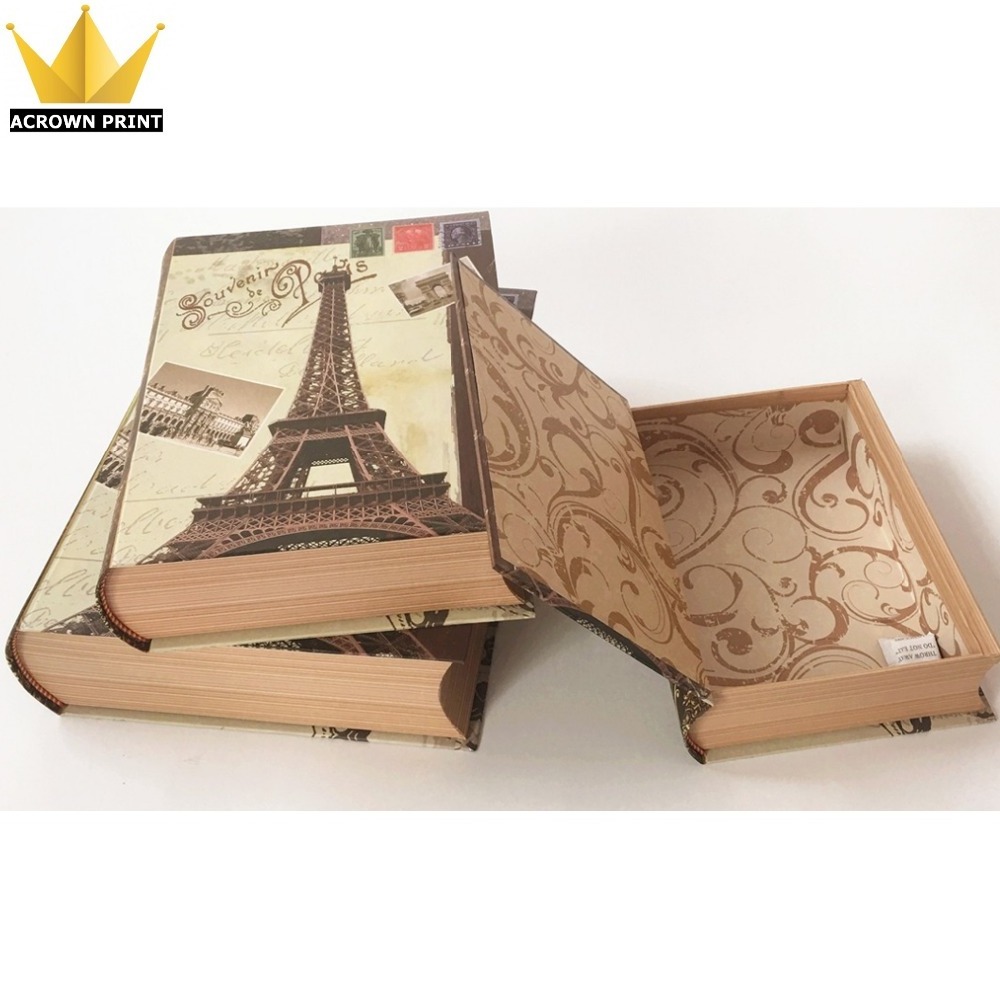 2018 latest wholesale unique fake book style decorative book boxes