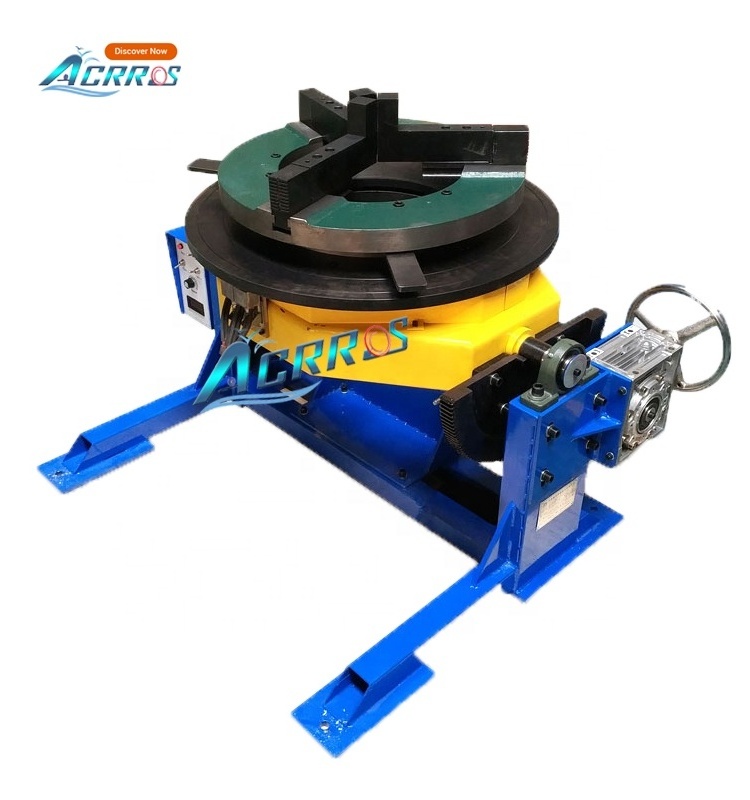 Heavy Duty Turn Table 600kg Through Hole 360Mm Diameter Welding Positioner With Foot Pedal