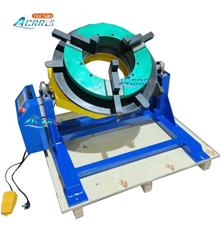 Hole Welding Positioner 365mm Bore Table TIG welder rotary table with PLC Control