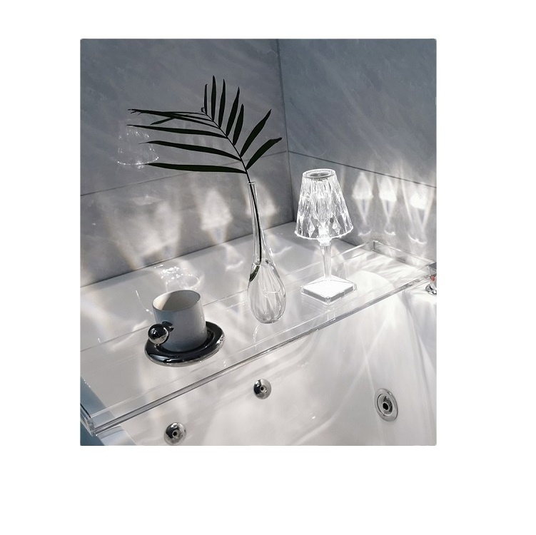 Acrylic Bathtub Tray for Luxury Bath Tub,  Clear Bathtub Caddy Tray for Luxury Bathroom Caddy Tray Shelf for Shower