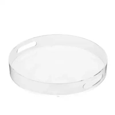 Customized Round Tray  with Handmade handle Stand acrylic Tray