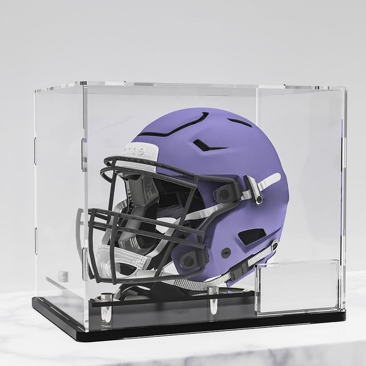 Acrylic Full Size Football Helmet Display Case Stand Box for Sports Memorabilia Collectibles Autograph Riser