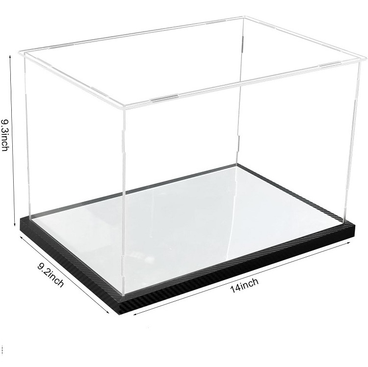 Acrylic Baseball Glove Display Case with Mirror Case Gold Risers Wall Mount and Mirror Base