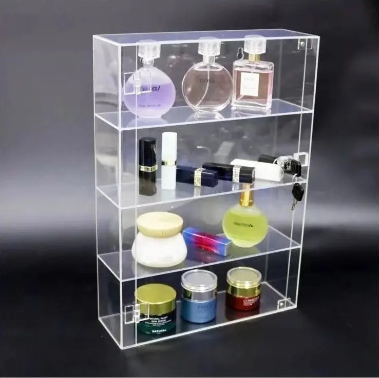 Hot selling Custom Clear Acrylic Display Cabinet Locking Clear Acrylic Display Case With Lock acrylic locking display showcase