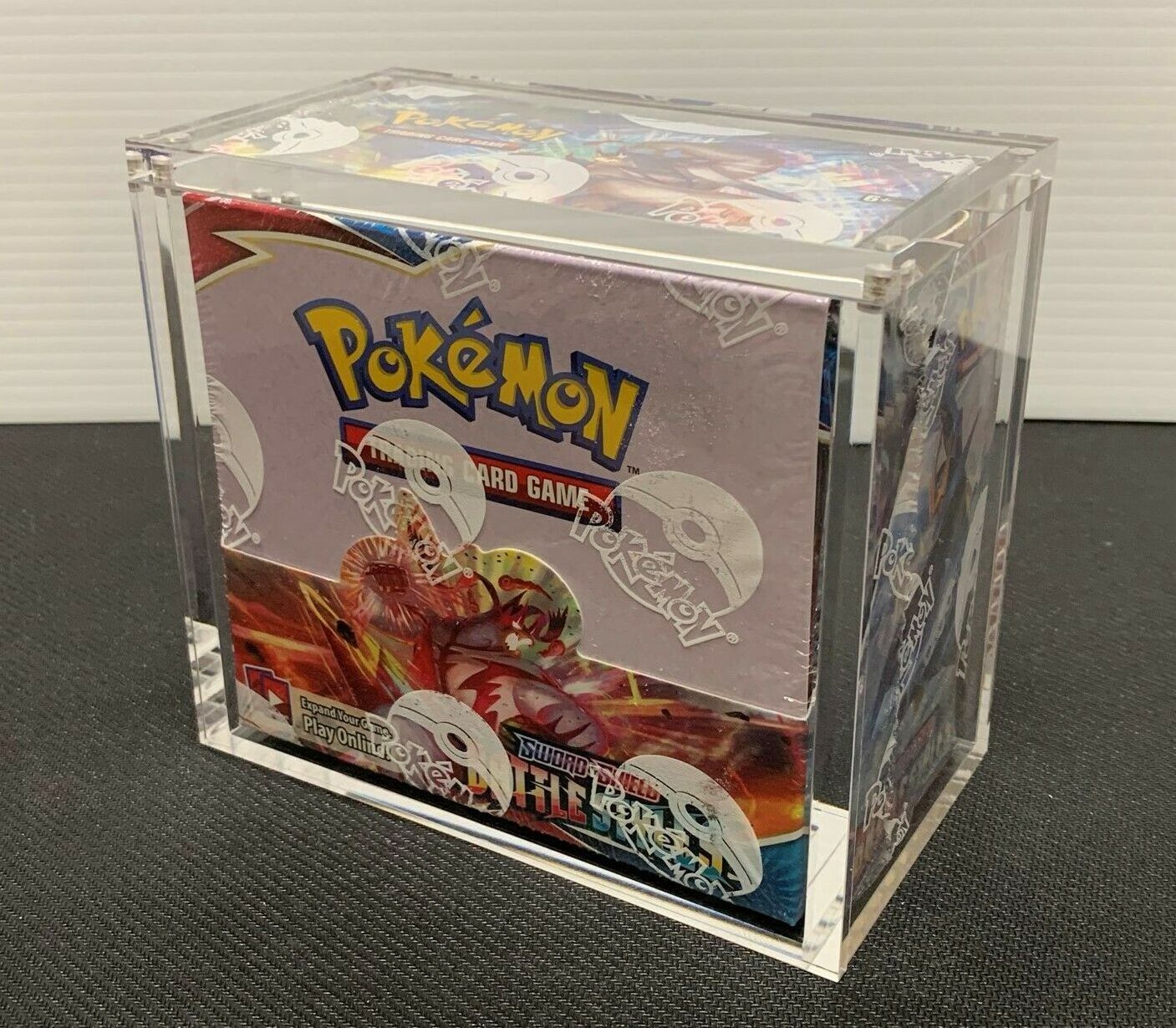 Pokemon Acrylic booster box display case Clear Thick Magnetic Closure