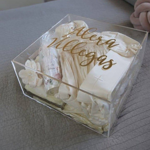 Customized Clear Acrylic Gift Box Personalised Christening Boxes Wholesale