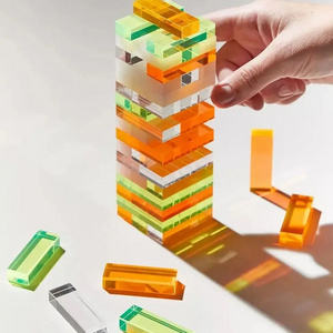 factory price  Acrylic Tumbling Tower Luxury Colorful Tabletop Game Party Tumbling Tower Blocks