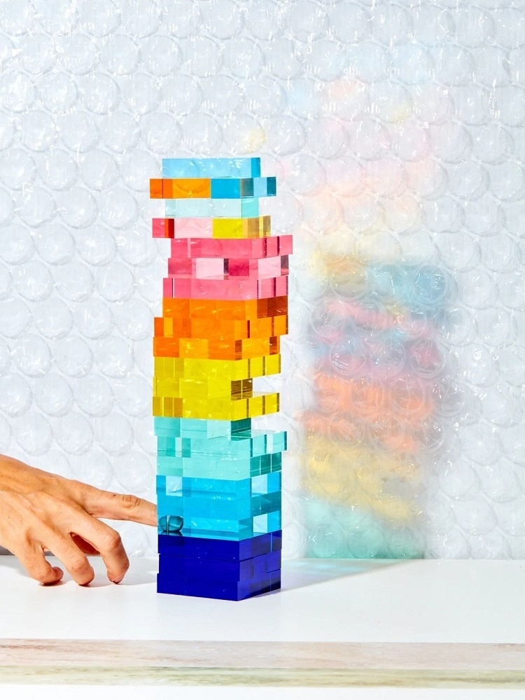 factory price  Acrylic Tumbling Tower Luxury Colorful Tabletop Game Party Tumbling Tower Blocks