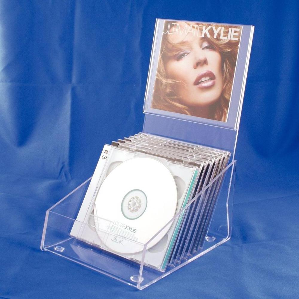 Customized transparent acrylic CD DVD display stand CD/DVD display box